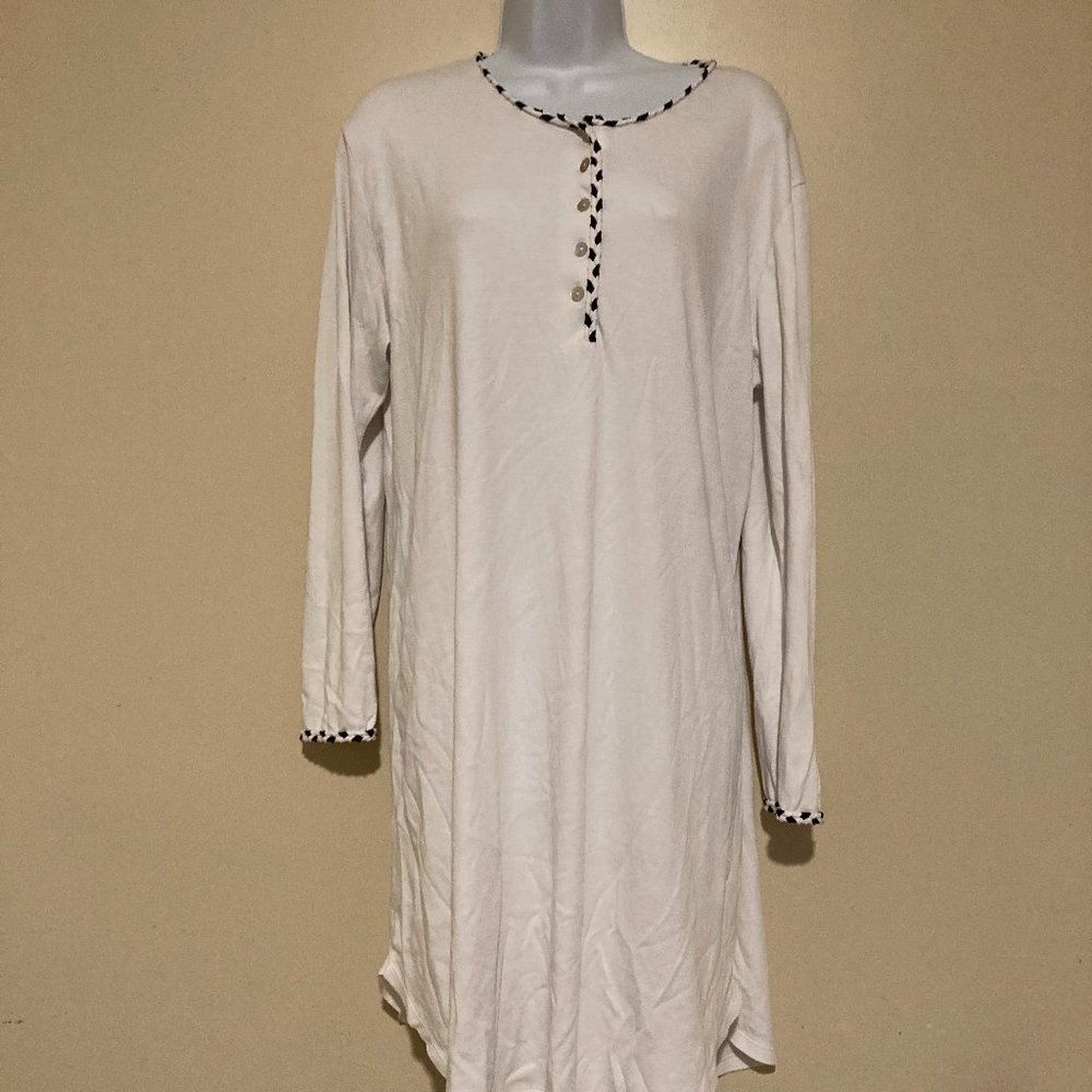 Cotn L/S Pima Cotton Knit Nautical Nightgown